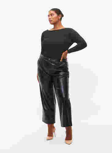 Bluse med kjede, Black, Model image number 2