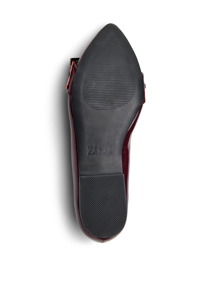 Wide fit - Ballerina med stropp og studs, Decadent Chocolate, Packshot