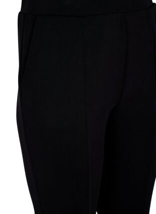 Bukser med utsvingte ben og splitt, Black, Packshot image number 2
