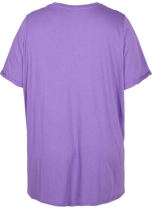 Ensfarget oversized T-skjorte med V-hals, Deep Lavender, Packshot image number 1