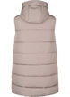 Lang vest med hette og lommer, Beige, Packshot image number 1