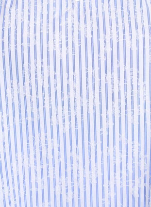 Zizzi Ermeløs bluse med striper og blomstertrykk, Blå, Packshot image number 2