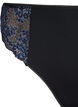 Mikrofiber-G-string med blonder, Black w Blue, Packshot image number 2
