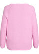 Strikkebluse med V-hals og raglanermer, Rosa, Packshot image number 1
