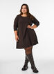 Kort kjole med A-form og 3/4-ermer, Brun, Model image number 1