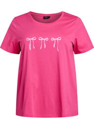 Bomulls-t-skjorte med motiv, Raspberry w. Bows