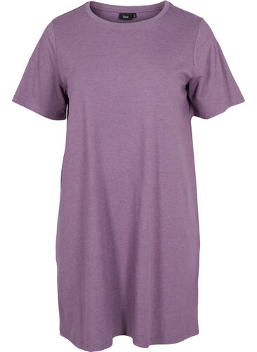Melert nattkjole med korte ermer, Vintage Violet Mel., Packshot image number 0