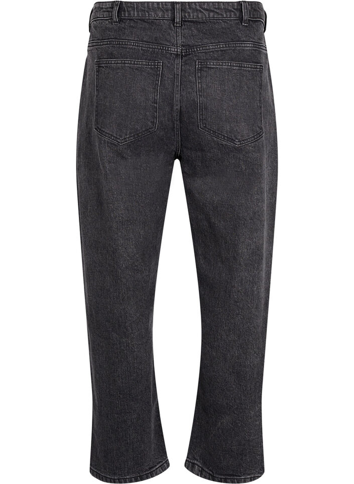 Løse jeans med avkortet lengde, Grå, Packshot image number 1