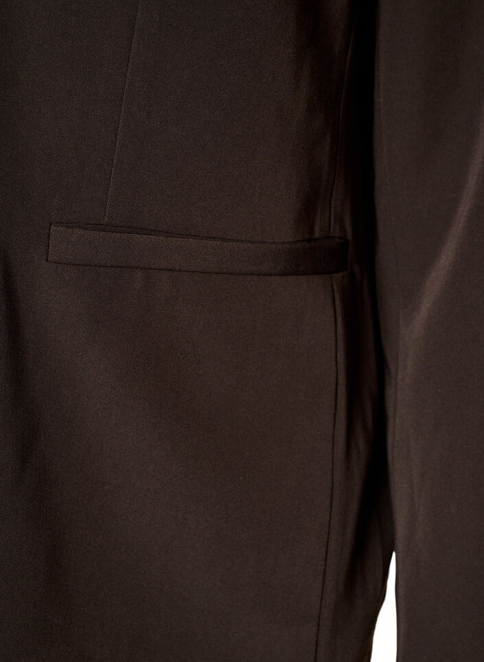Dobbeltradet blazer med Loose fit, Brun, Packshot image number 3