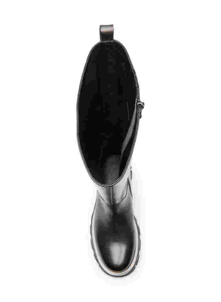 Wide fit skinnstøvler med glidelås, Black, Packshot image number 3