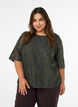 Jacquard bluse med glitrende detaljer og puffede ermer, Gr&oslash;nn, Model image number 0