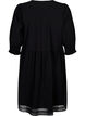 Bomullskjole med heklede detaljer, Black, Packshot image number 1