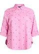 Skjortebluse med striper og hjerter, Rosa, Packshot image number 0