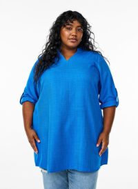Tunika med rund hals, Blå Tunika med rund hals, Blå, Model
