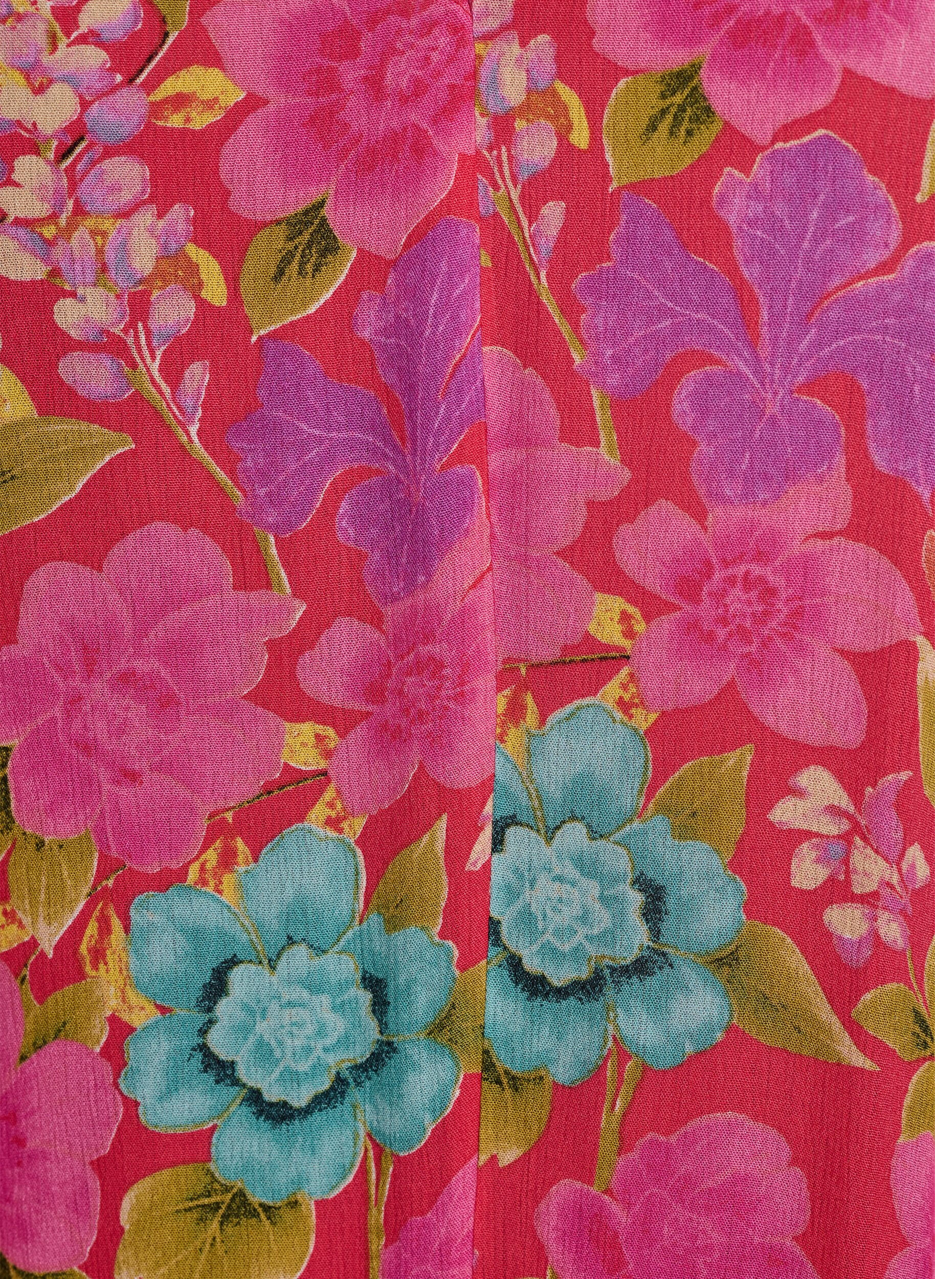 Zizzi Ermel&oslash;s A-linje maxi kjole med V-hals, R&oslash;d, Packshot image number 2