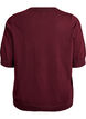 Finstrikket bluse med korte ermer, R&oslash;d, Packshot image number 1