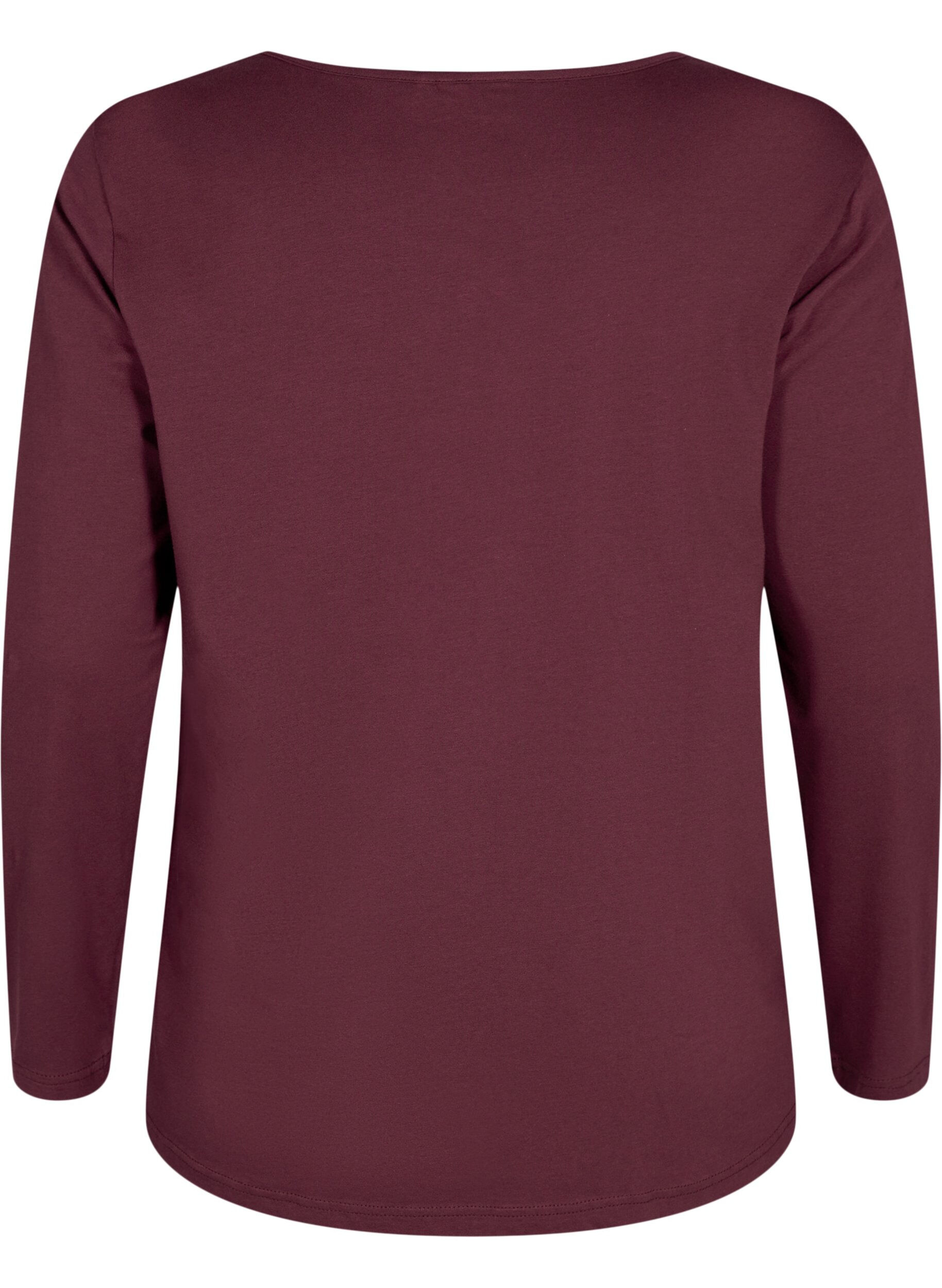 Zizzi Nattskjorte i bomull med teksttrykk, R&oslash;d, Packshot image number 1