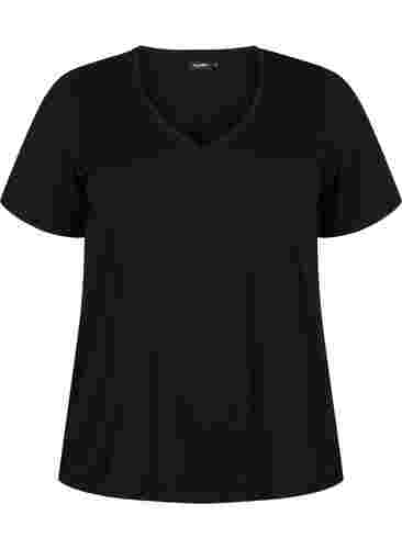 FLASH - T-skjorter med V-hals, 2 stk., Navy Blazer/Black, Packshot image number 3