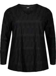 FLASH - Langermet bluse med struktur, Black