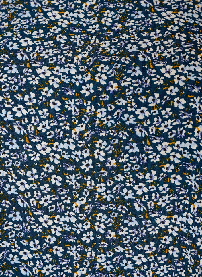 Kjole med trykk og korte ermer, Bl&aring;, Packshot image number 2