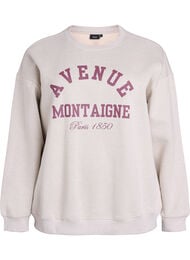 Genser med tekst foran, Beige