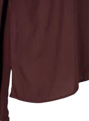 Ensfarget skjorte med v-hals, Fudge, Packshot image number 3