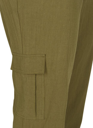 Bukser med lin, Ivy green, Packshot image number 3