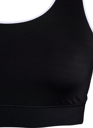 Zizzi Racerback sports-BH med kontrastpiping, Black w. Piping, Packshot image number 2