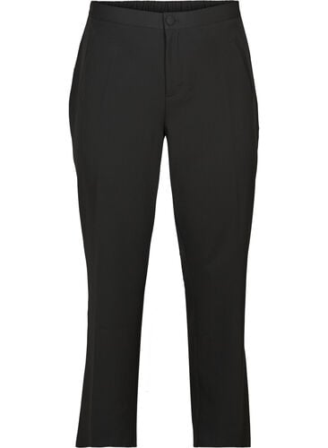 Klassiske bukser med elastikk i livet, Black, Packshot image number 0