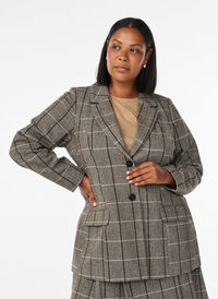 Klassisk rutete blazer, Grå Klassisk rutete blazer, Grå, Model