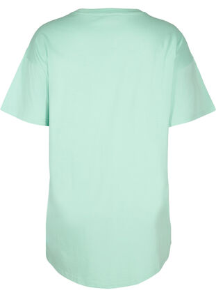 Lang kortermet T-skjorte i bomull, Lichen, Packshot image number 1