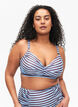 Bikini-BH med bøyler og trykk, Blå, Model image number 0