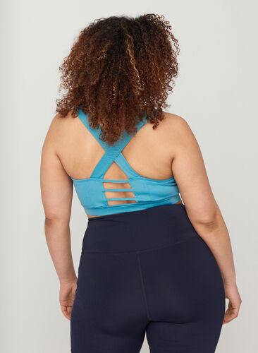 Sports-BH med ryggdetaljer, Storm Blue, Model image number 1