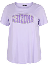 T-skjorte i bomull med mønsterdetalj, Lavender ARIZONA