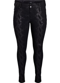Slim fit bukser med slangemønster, Svart Slim fit bukser med slangemønster