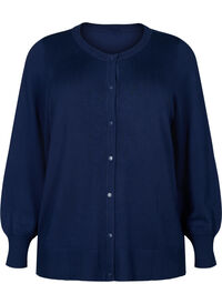 Strikket cardigan i viskose med knapper