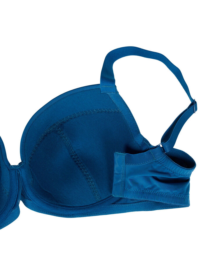 Vattert underwire BH med blonder, Sailor Blue, Packshot