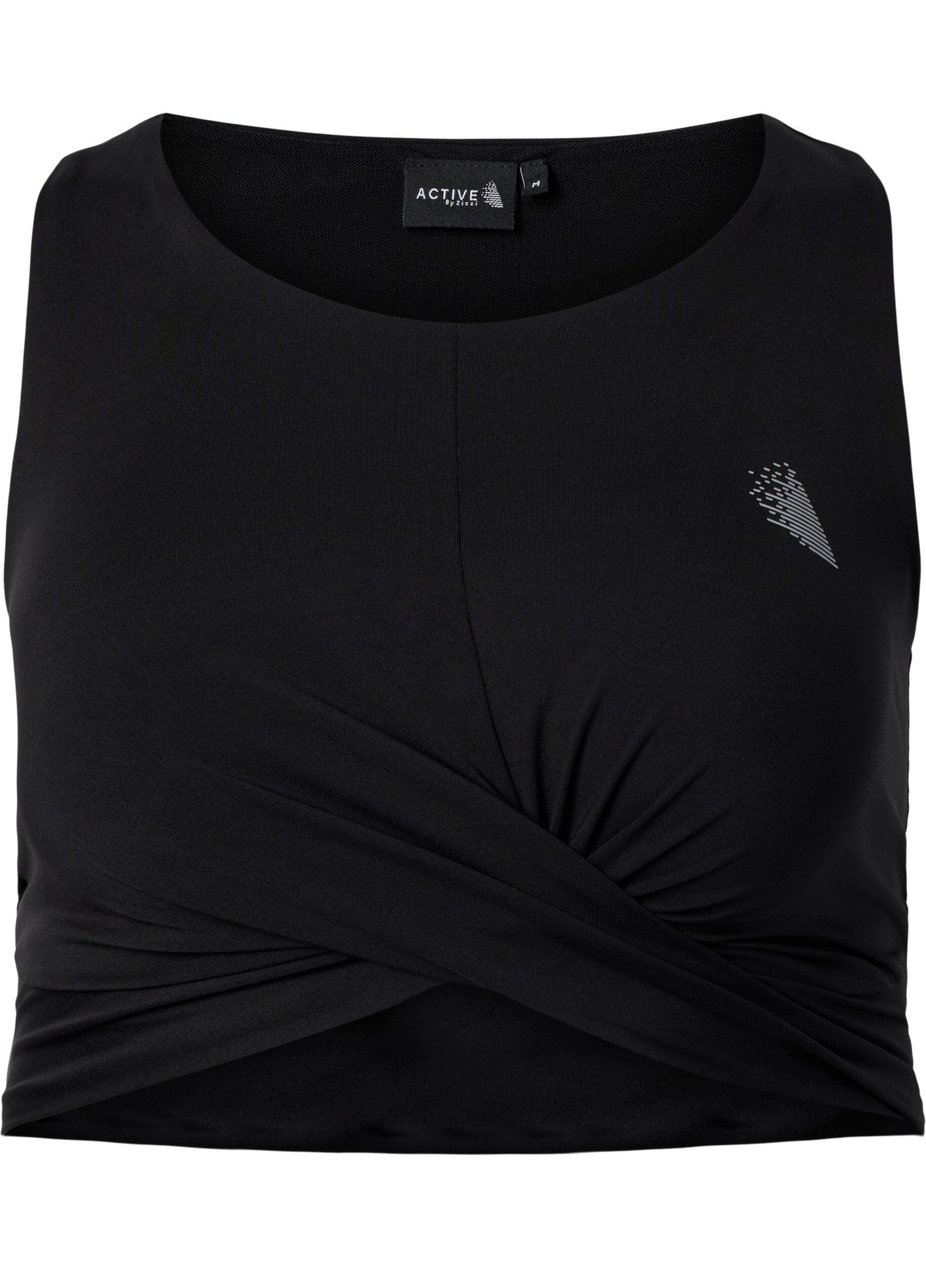 Zizzi Sports-BH med krysset rygg, Black, Packshot image number 0
