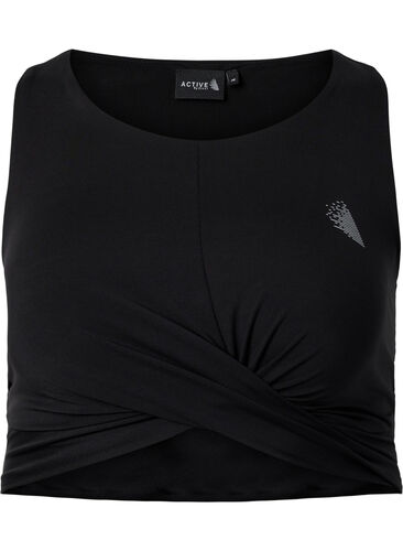 Sports-BH med krysset rygg, Black, Packshot image number 0