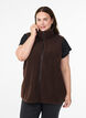 Teddy fleece vest med glidelås og lommer, Brun, Model image number 0