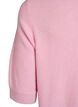 Strikkebluse med korte ermer, Rosa, Packshot image number 3