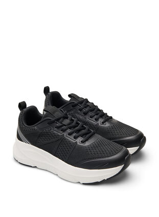 Zizzi Wide fit - Komfortable sneakers med støtabsorberende såle, Black, Packshot image number 1