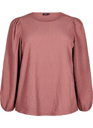 FLASH - Langermet bluse med små blomster, Rose Brown
