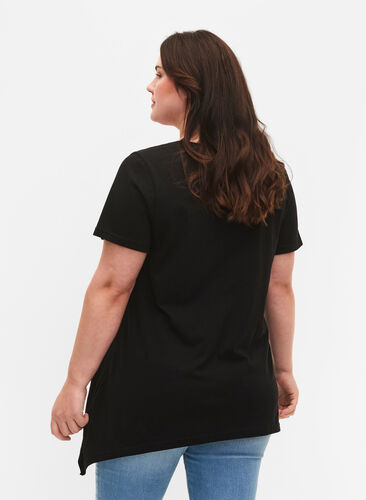T-skjorte av bomull med korte ermer, Black LOVE, Model image number 1