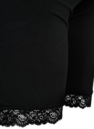 Zizzi Sykkelshorts til gravide med blondekant, Black, Packshot image number 3
