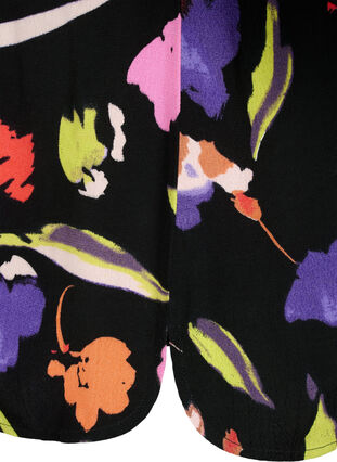 Viskose bluse med print og 3/4 ermer, Faded Tulip AOP, Packshot image number 3