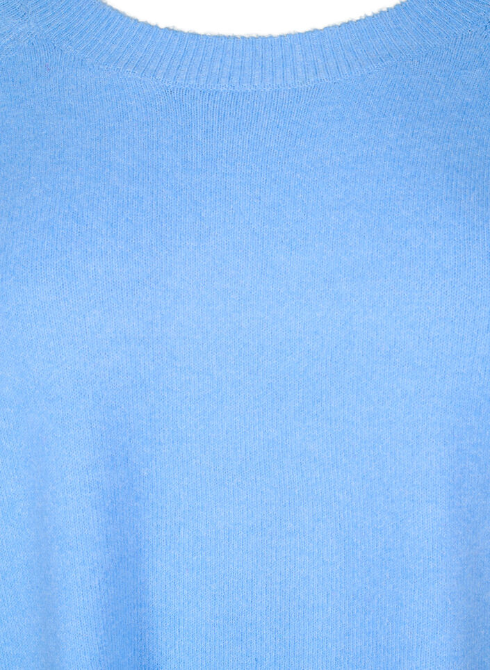 Langstrikket bluse med knappdetalj på siden, Della R. Blue Mel., Packshot image number 2