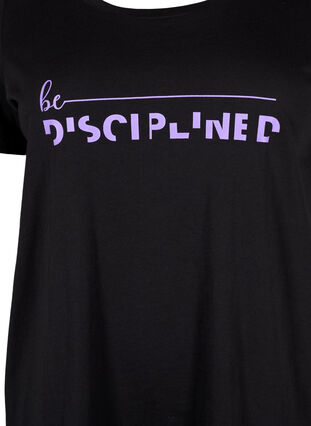 Trenings-t-skjorte med trykk, Black w. Disciplined, Packshot image number 2