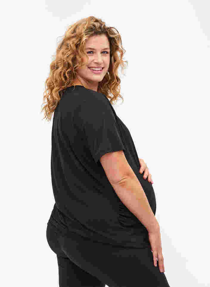 T-skjorte til trening for gravide, Black, Model image number 1