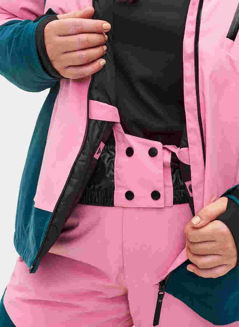 Skijakke med avtagbar hette, Sea Pink Comb, Model image number 2